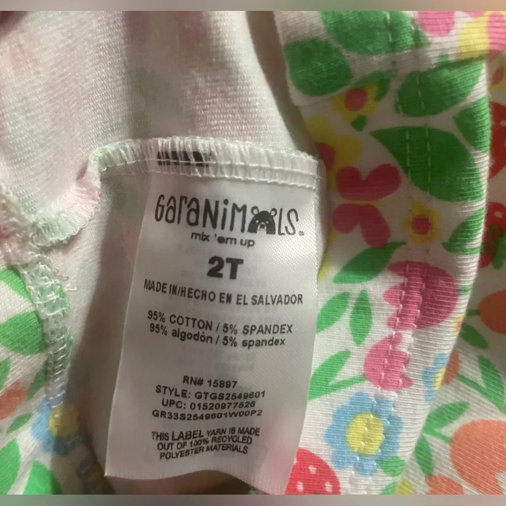 🔴‎ 3/$12 Garanimals Toddler Girls 2T Floral Leggings Spring Cotton Stretch NWT